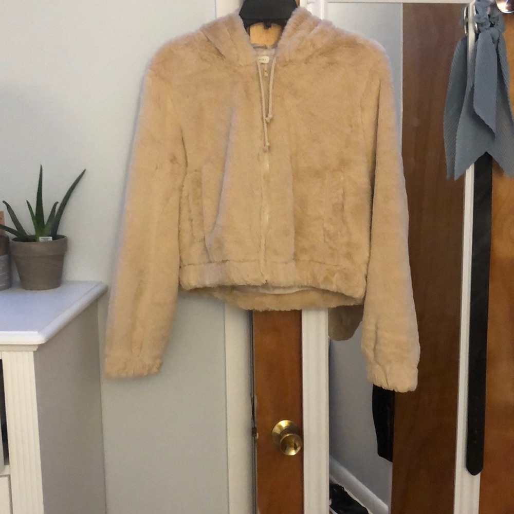 LA hearts faux fur hooded jacket